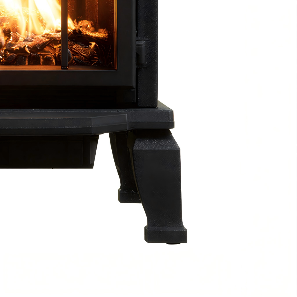 Caminetto a gas in metallo 45x35x75 cm - nero - design tradizionale