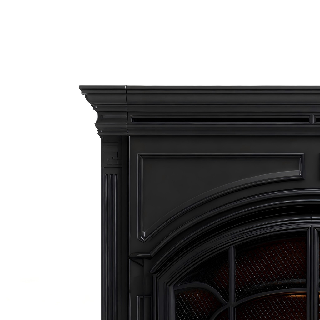 Caminetto a gas acciaio 95x35x95 cm - nero - stile classico