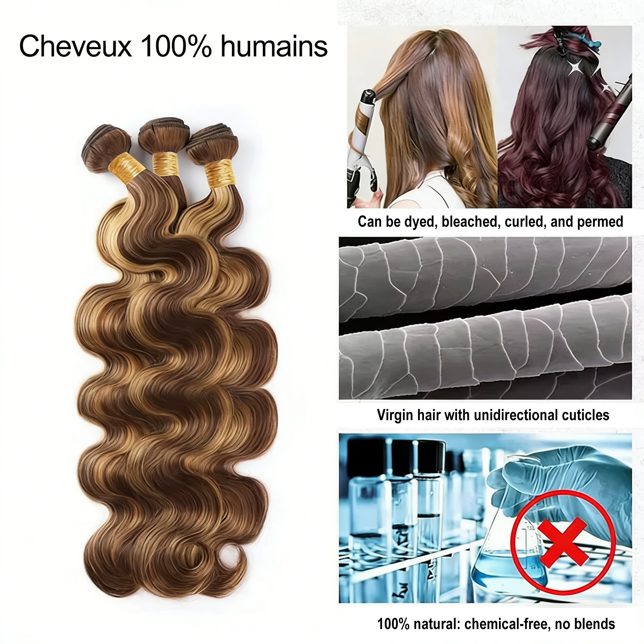 427 Highlight Body Wave Bundles – 100% Virgin Brazilian Hair | FREE Gifts: 16" Lace Closure, Wig Cap & Baby Hair 🎁