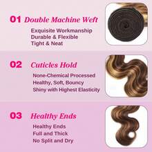 Valentine’s Day Special – FREE 2 Gifts | 100% Real Human Hair Virgin Peruvian 427 Highlight Body Wave Bundles (4-Pack, 16–30 Inch)