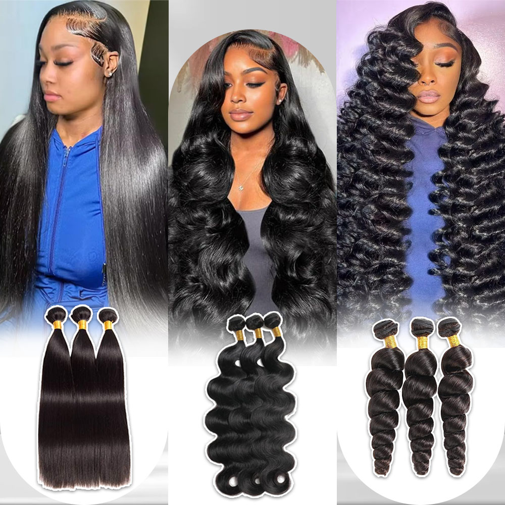 Grade 12A Premium Body Wave Human Hair Bundles - Lengths 16" to 30" Available | FREE Gifts: 16" Lace Closure & Wig Cap