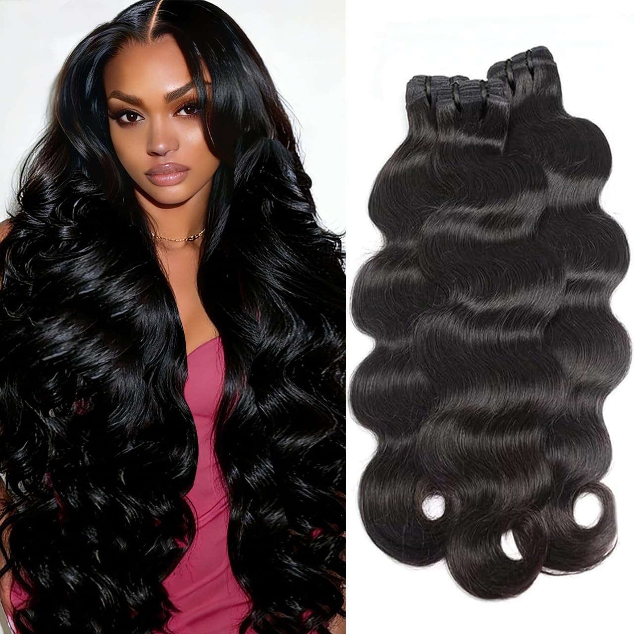 Super Double Drawn Human Hair Bundles Cambodian Raw Bone Straight Bund