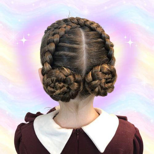 Braided low bun hairstyle