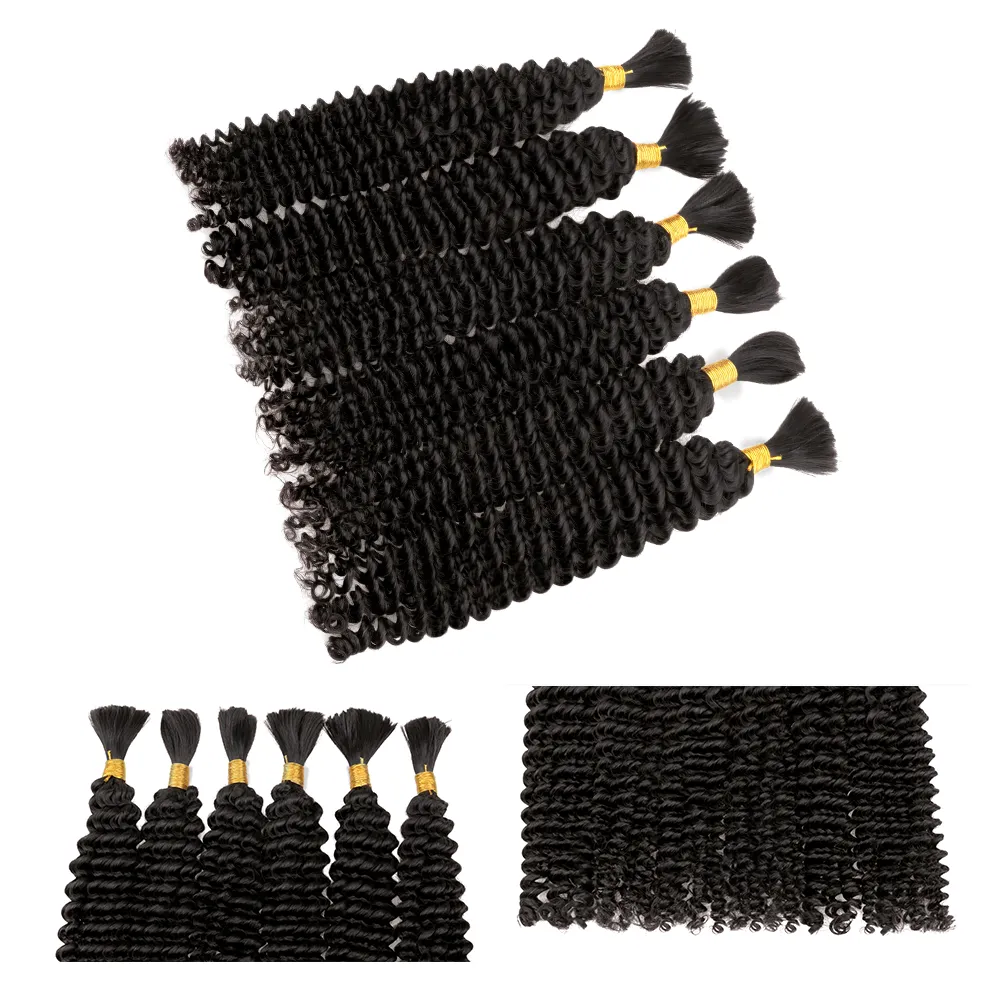Rovess Human Hair Bulk Kinky Curly for Boho Braiding