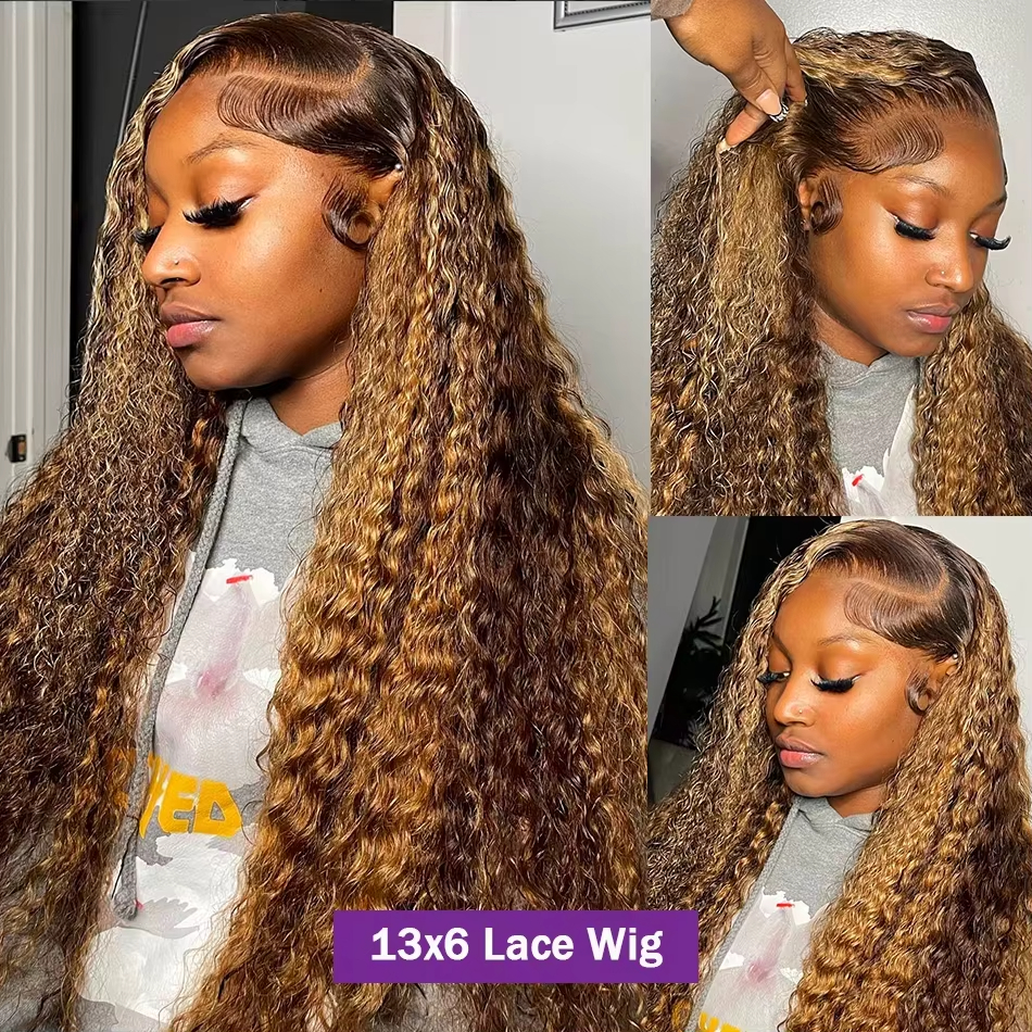 Ship In 24Hours-Rovess 427Highlight Straight/curly?wigs 13x6 HD Transparent Lace Front Wig With Natural Hairline 427straight/427curly?wigs