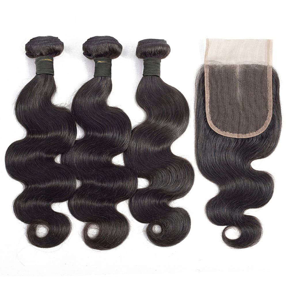 Buy 1 Get 3 FREE 16–30 Inch – 100% Virgin Human Hair | FREE Gifts: 16" Lace Closure, Wig Cap & Baby Hair 🎁