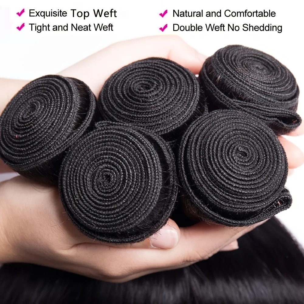 16-30 Inch Luxury Straight Virgin Malaysian Hair– 3/4 Bundles, Silky & Full, 100% Human Hair Extensions