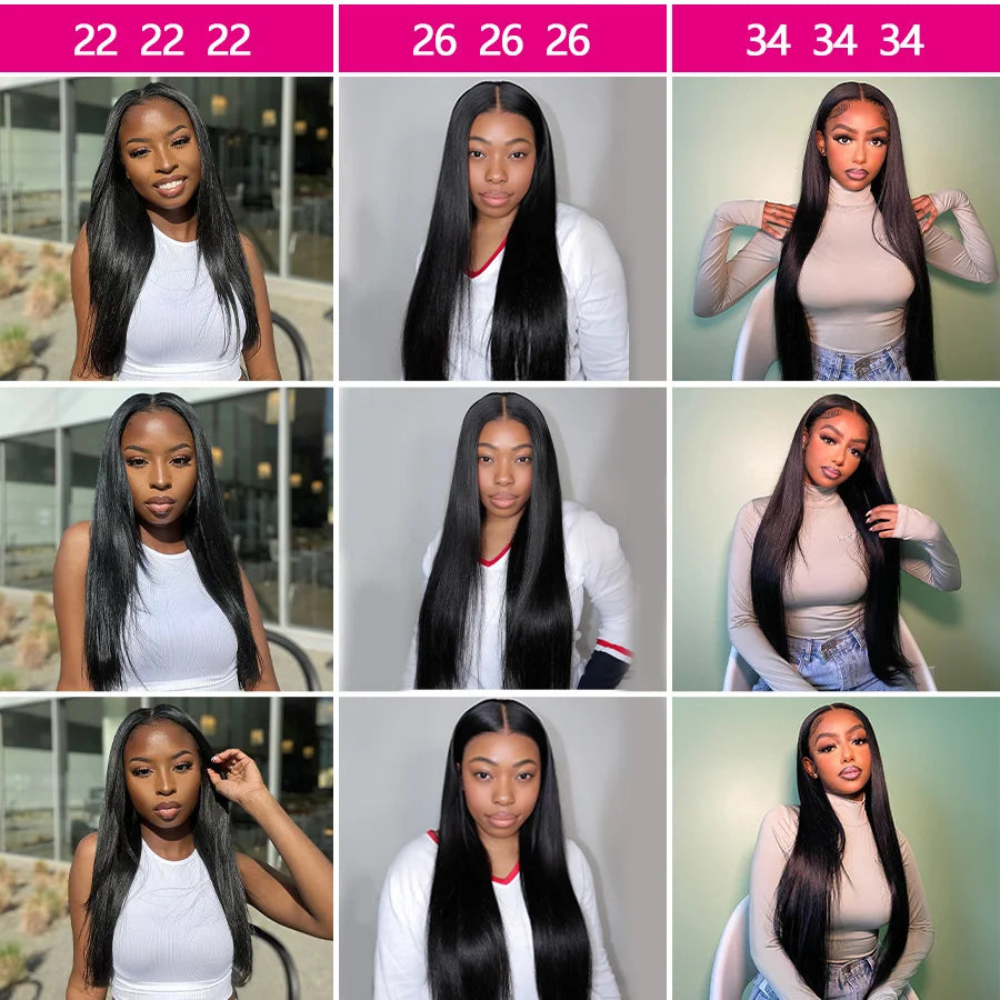 🎄 16–34 Inch Luxury Natural Black  Straight  Bundles – 100% Virgin Brazilian Human Hair, 4 Bundles Silky & Full | FREE Christmas Gifts: 16" Lace Closure, Wig Cap & Baby Hair 🎁