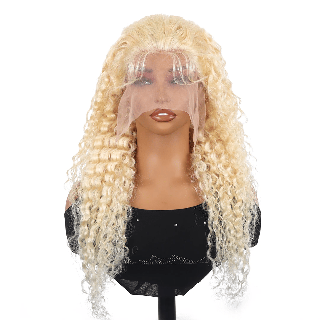 13x4 613 Lace Front Wig Human Hair Blonde Curly Deep Wave 13x6 20-40 Inch Fluffy Natural Lace Frontal Wig Human Hair Pre Plucked ﻿