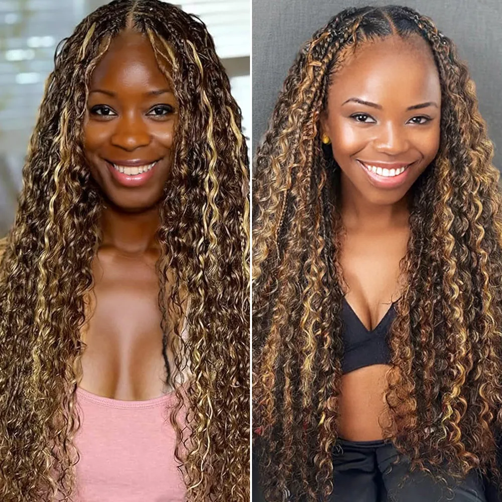 Rovess Human Hair Bulk Deep Wave #4/27 for Boho Braiding