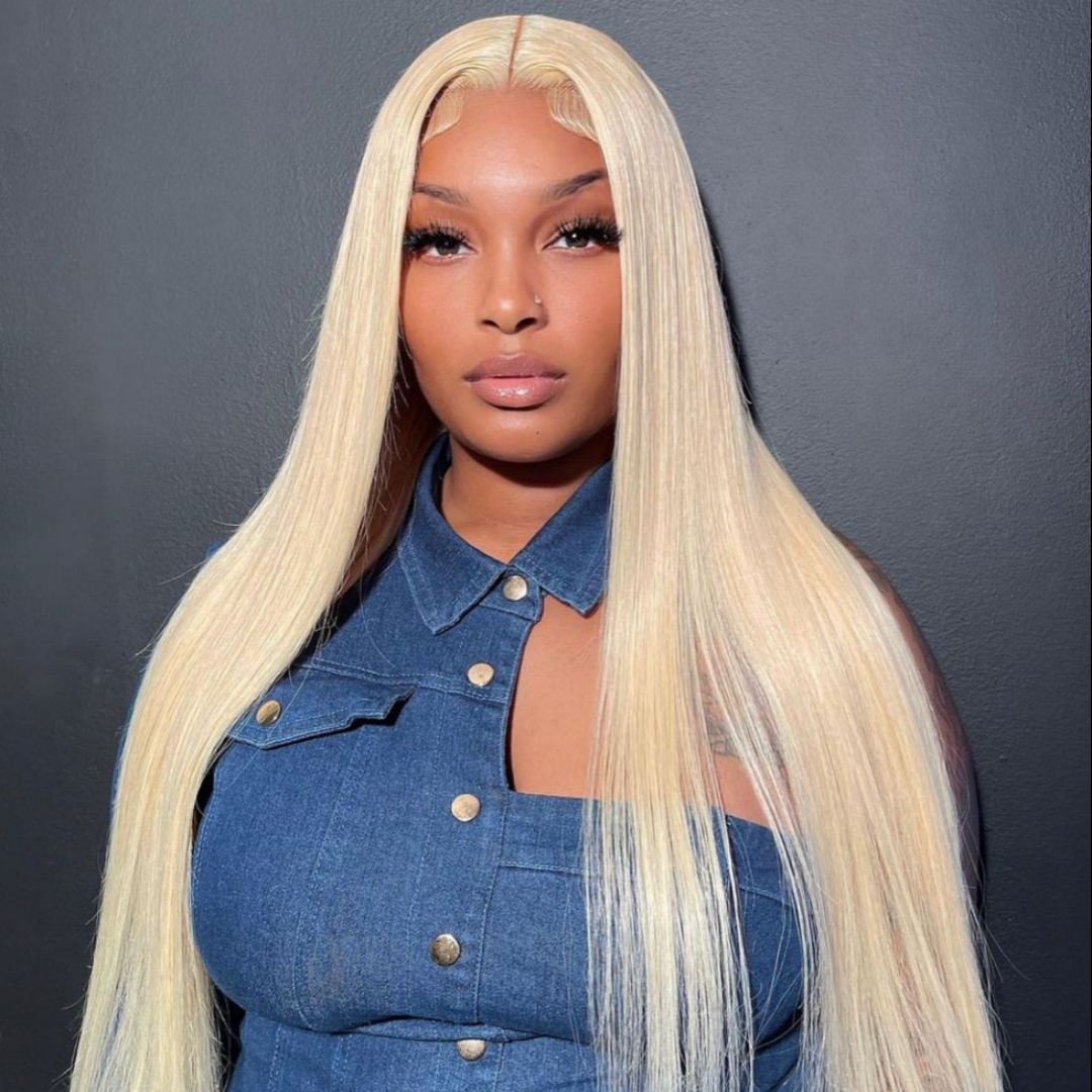 613 Blonde Lace Front Wig Human Hair 18-40 Inch 13X6 Lace Frontal Wigs Human Hair 613 Blonde Bone Straight Lace Frontal Wigs