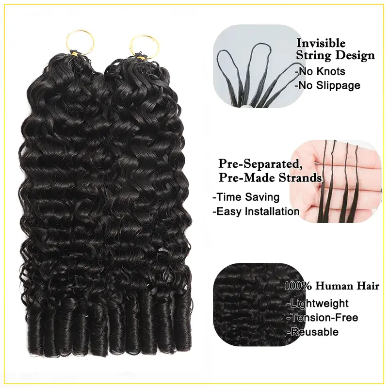 New 2026 Odbe Hair Burmese Curly Crochet Human Hair, 4-6 Packs for Full Head Protective Styles, Lightweight No Tension, Reusable Feather Crochet Hair Extensions