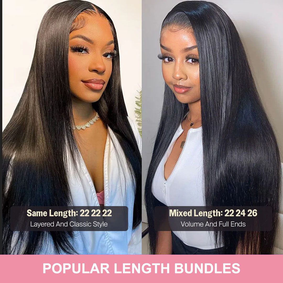 🎄 16–34 Inch Luxury Natural Black  Straight  Bundles – 100% Virgin Brazilian Human Hair, 4 Bundles Silky & Full | FREE Christmas Gifts: 16" Lace Closure, Wig Cap & Baby Hair 🎁
