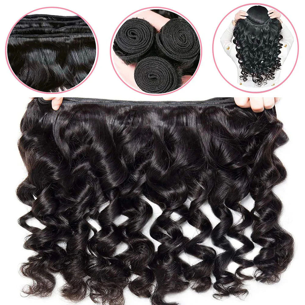 12–34 Inch Luxury Loose Wave Virgin Malaysian Hair – 3/4/5 Bundles, Silky & Full, 100% Human Hair Extensions