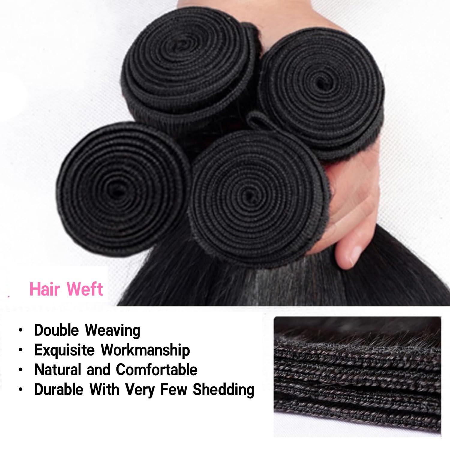 Valentine’s Day Special – FREE 2 Gifts | 100% Real Human Hair Virgin Peruvian Straight Bundles  (4-Pack, 18–34 Inch)