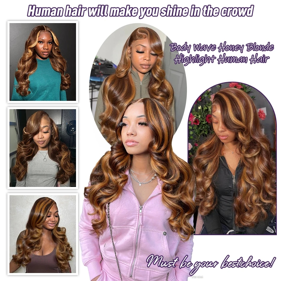 4/27 Highlight 10A Human Hair Bundles Body Wave Bundles 16–30'' Virgin Human Hair — Buy & Get Free  16'' HD Lace Closure