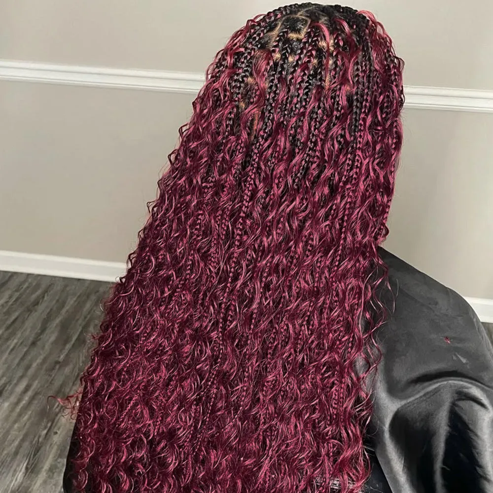 Rovess Human Hair Bulk Deep Wave 99J for Boho Braiding