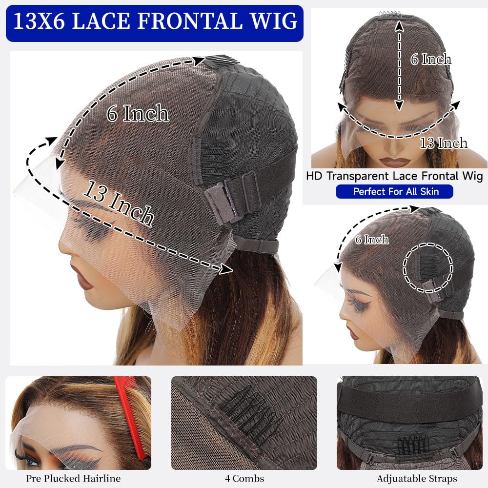 Ship In 24Hours-Rovess 427Highlight Straight/curly?wigs 13x6 HD Transparent Lace Front Wig With Natural Hairline 427straight/427curly?wigs