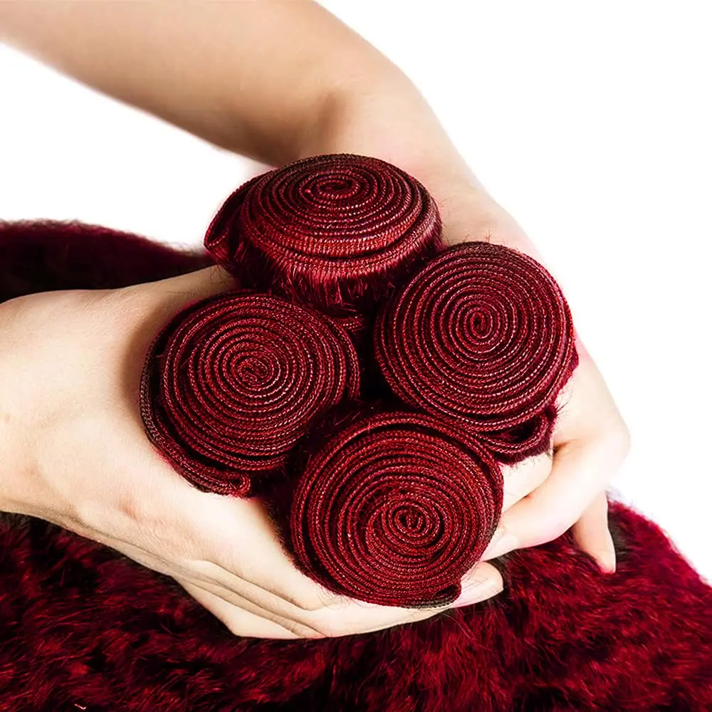 16–30Inch 99J Burgundy Luxury Body Wave Virgin Malaysian Hair Bundles – 3/4 Bundles, Silky & Full, 100% Human Hair Extensions