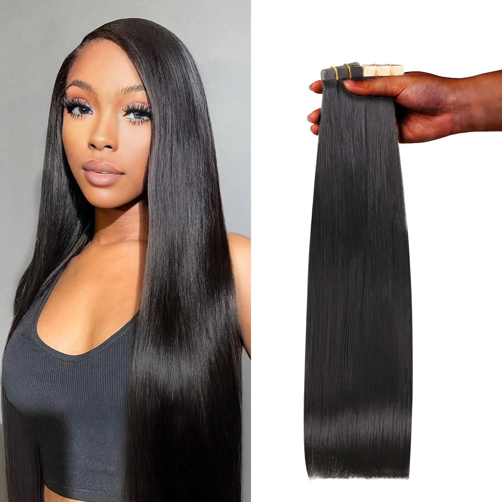 Rovess Seamless Tape in Hair Extensions Silky Straight Virgin Human Hair