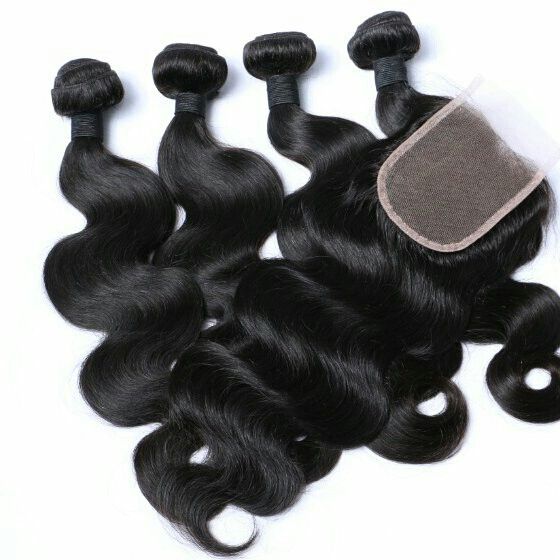 🎄 16–34 Inch Luxury Natural Black Body Wave Bundles – 100% Virgin Brazilian Human Hair, 4 Bundles | FREE Christmas Gifts: 16" Lace Closure, Wig Cap & Baby Hair 🎁