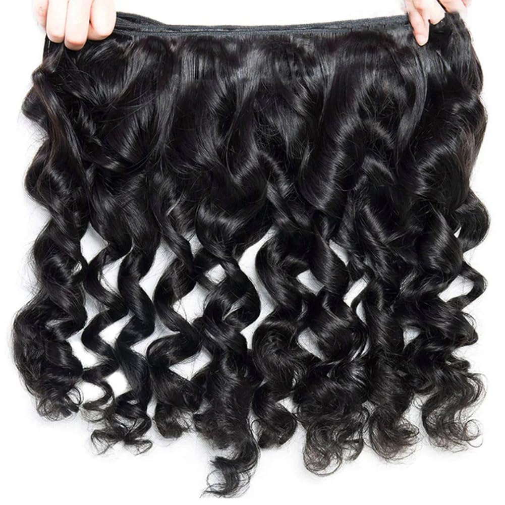 100% Real Human Hair Virgin Peruvian Loose Wave Bundles – 16–34 Inch, 4-Pack Luxury Set, Silky & Full, 80–100g Each