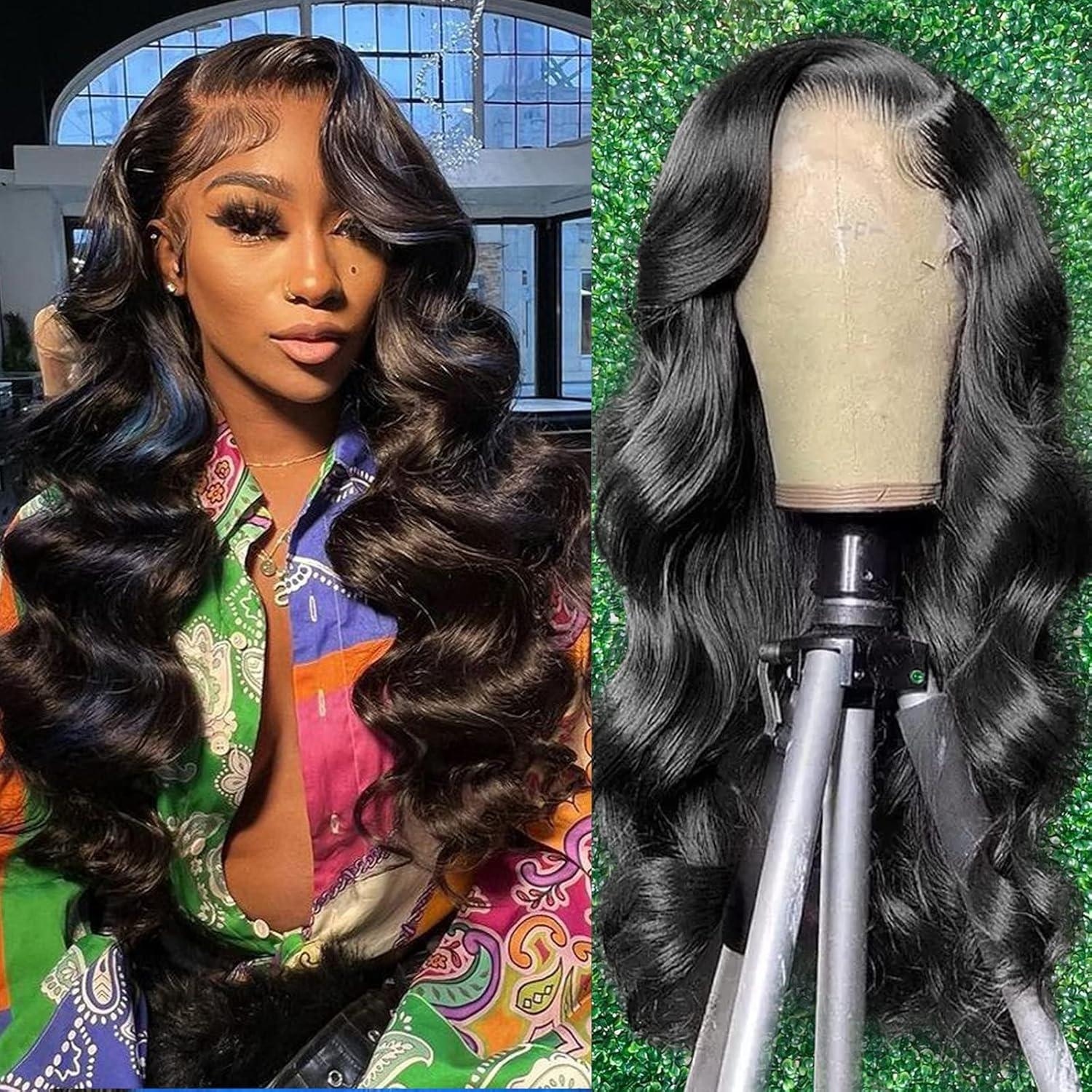 13x6 Body Wave Lace Front Wigs Human Hair 360 HD Lace Front Wigs 16-36 Inch Human Hair Fluffy Natural Body Wave Human Hair Wig