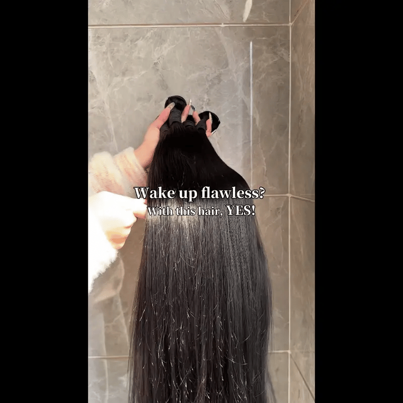 100% Real Human Hair Virgin Peruvian Straight Bundles – 16–34 Inch, 4-Pack Luxury Set, Silky & Full, 80–100g Each