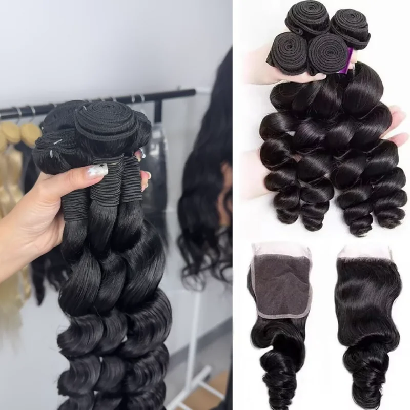 12–34 Inch Luxury Loose Wave Virgin Malaysian Hair – 3/4/5 Bundles, Silky & Full, 100% Human Hair Extensions