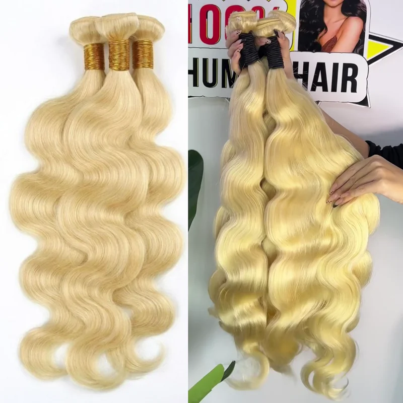 100% Real Human Hair Virgin Peruvian 613 Blonde Body Wave Bundles – 16–34 Inch, 4-Pack Luxury Set, Silky & Full, 80–100g Each, No Bleach Needed for Any Hair Color