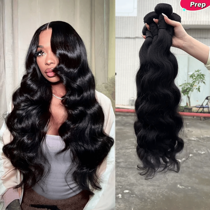 14–34 Inch Luxury Body Wave Virgin Indian Hair Bundles – 3/4/5 Bundles, Silky & Full, 100% Human Hair Extensions