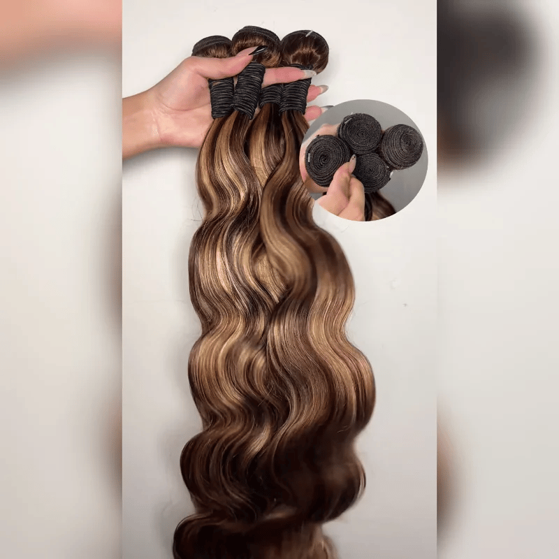 427 Highlight 20–30 Inch Luxury Body Wave Virgin Indian Hair Bundles – 3/4/5 Bundles, Silky & Full, 100% Human Hair Extensions