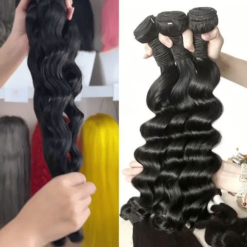 100% Real Human Hair Virgin Peruvian Loose Wave Bundles – 16–34 Inch, 4-Pack Luxury Set, Silky & Full, 80–100g Each