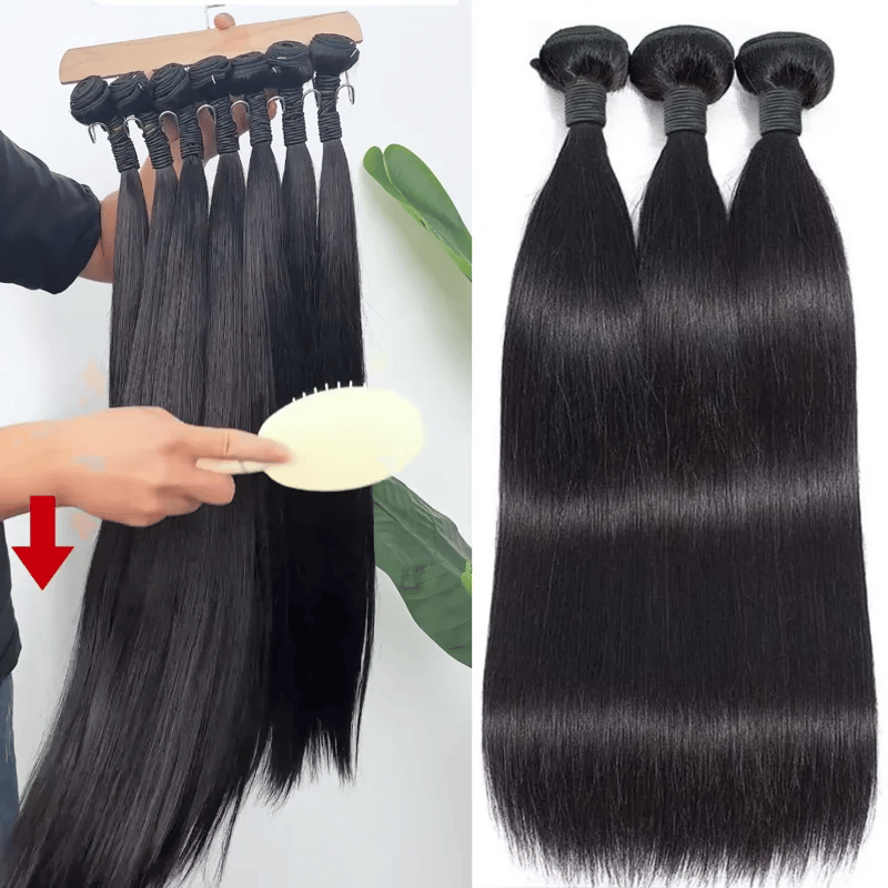 12–34 Inch Luxury Straight Virgin Malaysian Hair– 3/4/5 Bundles, Silky & Full, 100% Human Hair Extensions