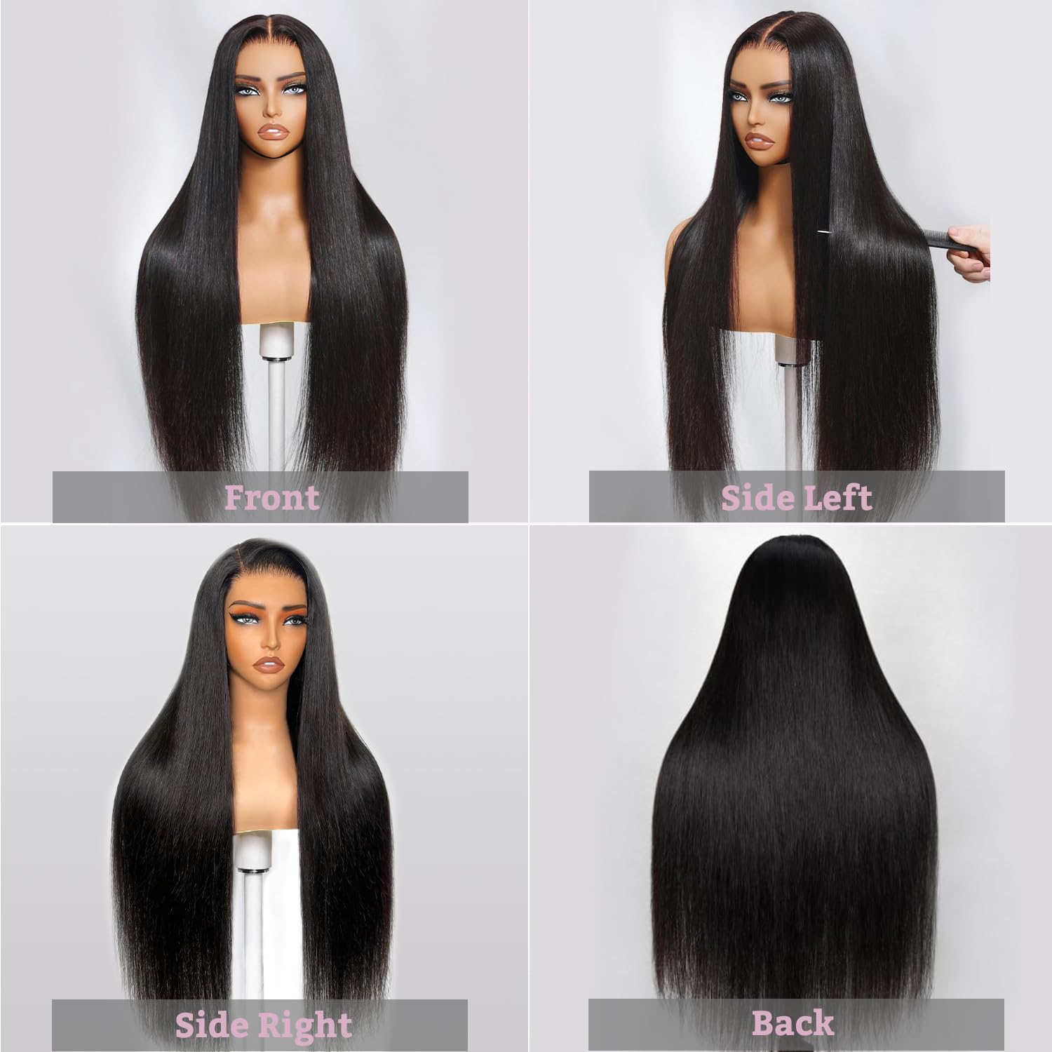 Rovess Put On And Go 7x6 Glueless Straight Lace Front Wigs Lightweight Breathable Hat For Summer 18-40 Inch Glueless Wigs Human Hair