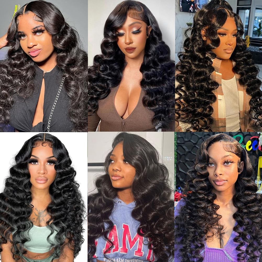 100% Real Human Hair Virgin Peruvian Loose Wave Bundles – 16–34 Inch, 4-Pack Luxury Set, Silky & Full, 80–100g Each