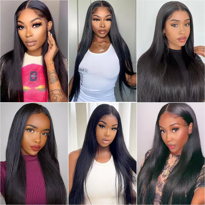 4 bundles 16-34 inch Natural Black Straight Bundles Virgin Brazilian 100% Human Hair