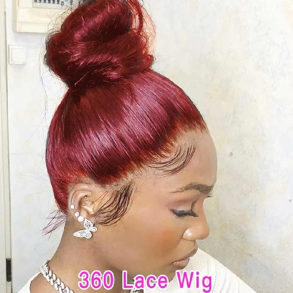 Rovess Natural Black 360 HD Lace Front Human Hair Wig Straight Full Transparent Lace Pre Plucked Natural Look For Women