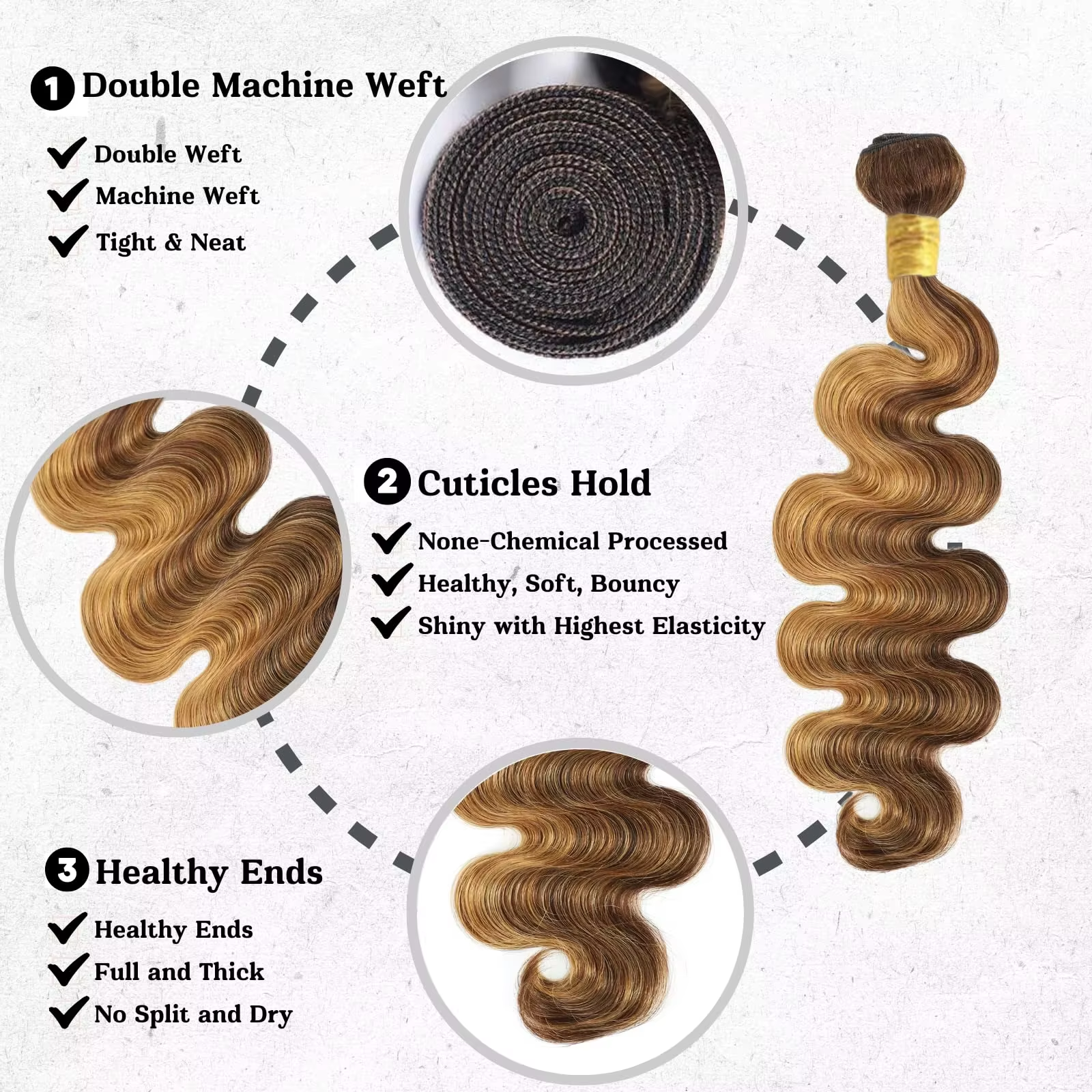 16-30 inch Body Wave Bundles Virgin Brazilian 4/27 100% Human Hair