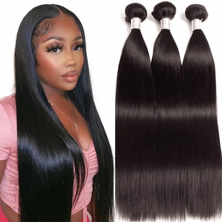 Luxury Virgin Indian Straight Hair 16-30 Inch | Premium 3/4 Bundles, 100% Human Hair