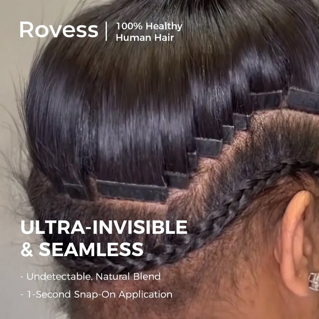 Tape-in Hair Extensions Human Hair Black Seamless Tape Hair Extensions Skin Weft PU Tape On Hair 25PCS 16"-20"