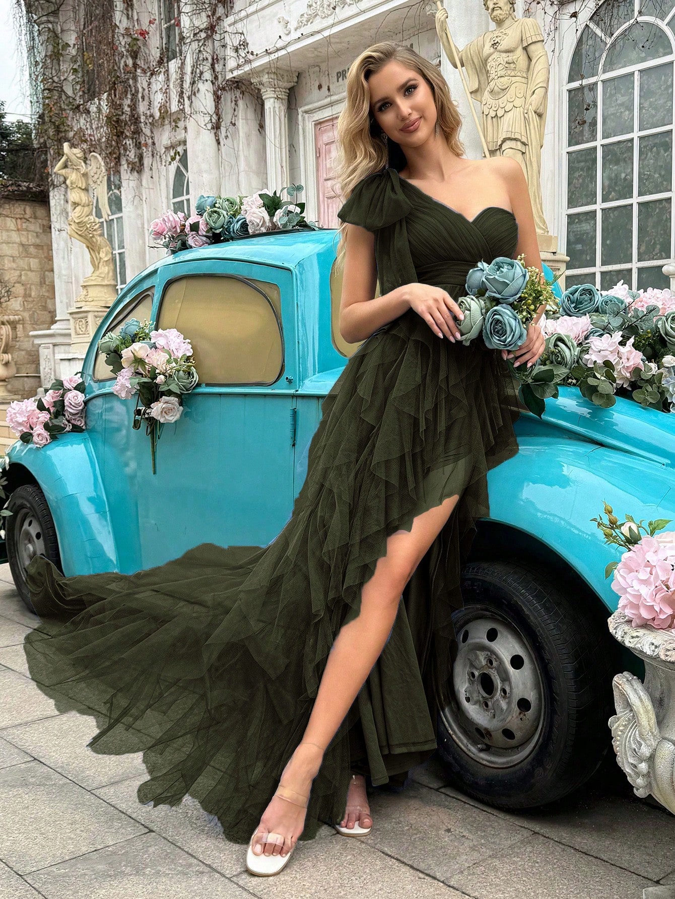 Simple Elegant Women Formal Dress Summer Evening Gown Upscale Dresses For Evening Party, Birthday Party, Graduation Ceremony, Prom, Galas, Fiesta Solid Color Asymmetric Neckline Sleeveless Gowns