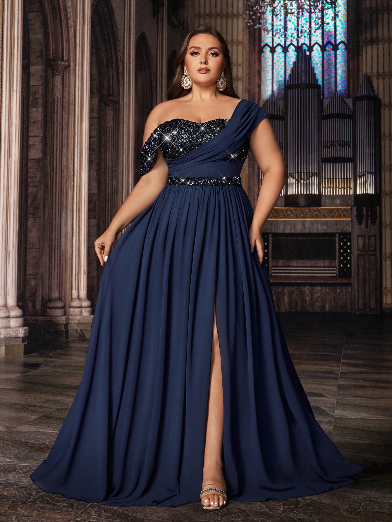 Women Plus Size Brismaid Dresses Sequin Summer Maxi Dress A Line Wedding Guest Prom Evening Party Cocktail Gown