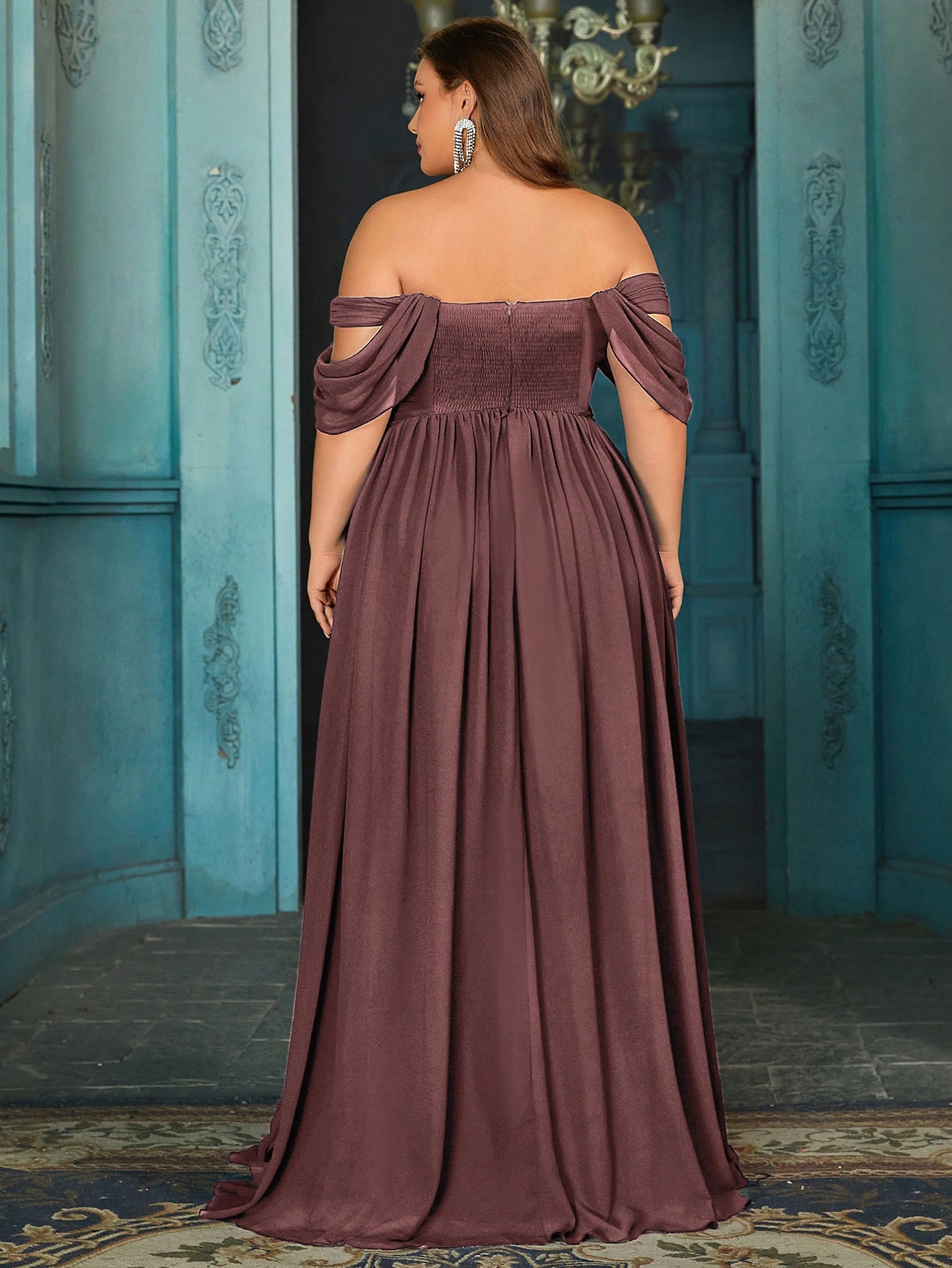 Simple Daily Plus Size Bridesmaid Gown Summer Upscale Women Formal Dress For Romantic Wedding, Formal Events, Wedding Guest Solid Color Chiffon Long Dresses