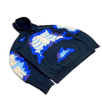 Damaged Nike Skull Hoodie (Black)