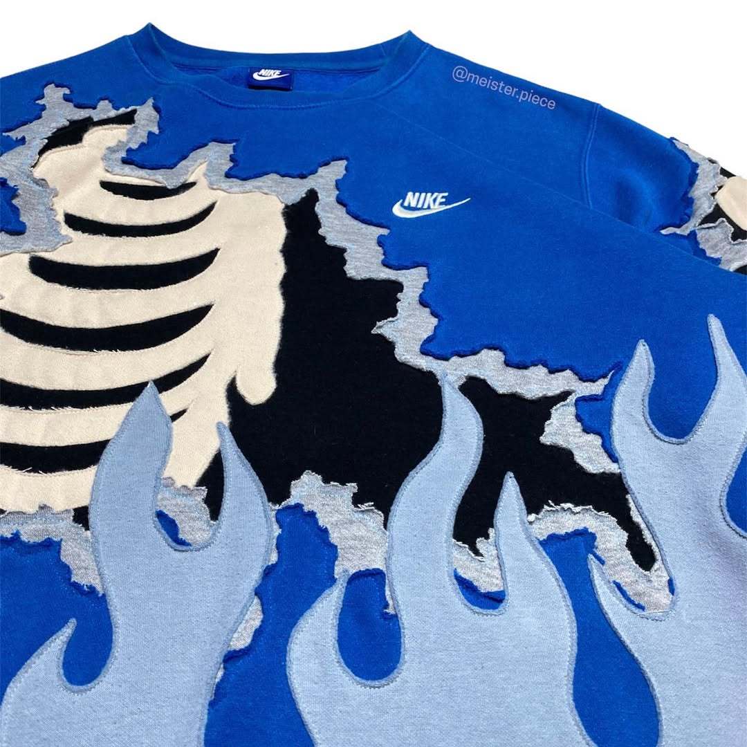 THE RIPPED SKELETON FLAME NIKE SWEATSHIRT