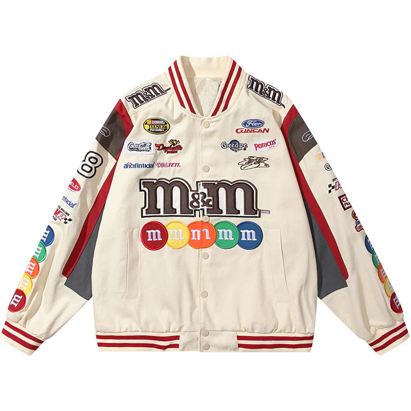 M&thtM NASCAR RACING JACKET WHITE