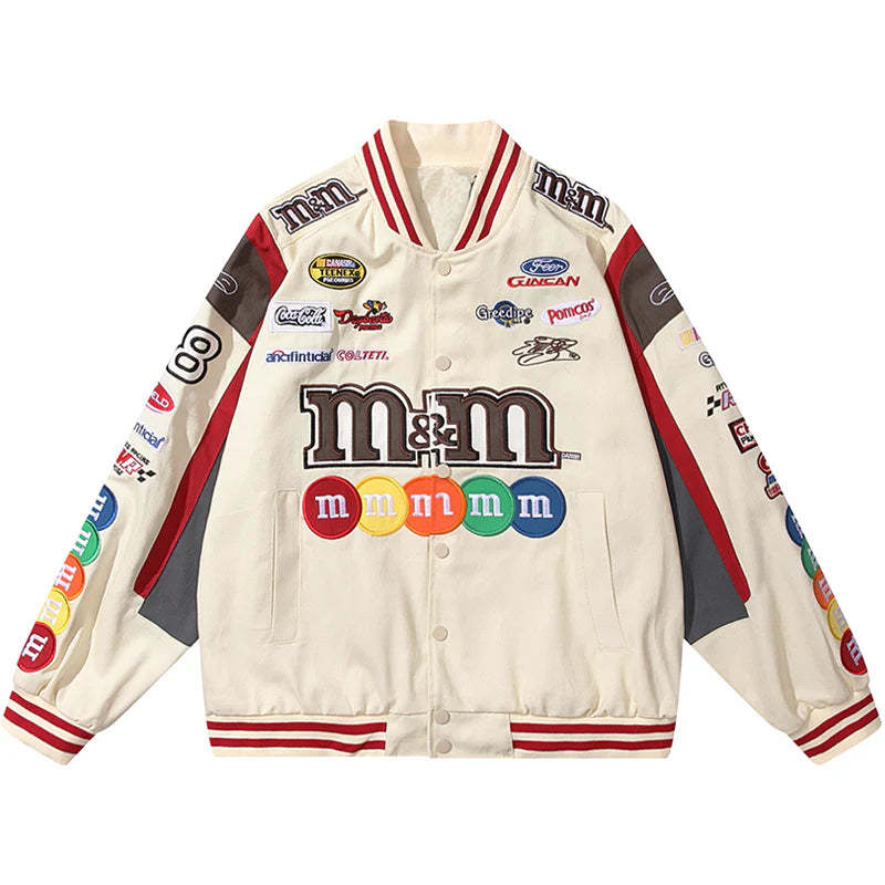M&thtM NASCAR RACING JACKET WHITE