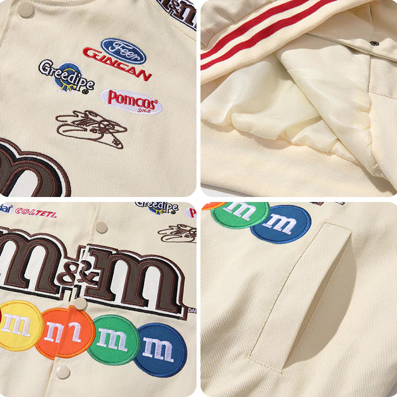 M&thtM NASCAR RACING JACKET WHITE