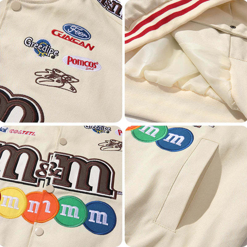 M&thtM NASCAR RACING JACKET WHITE
